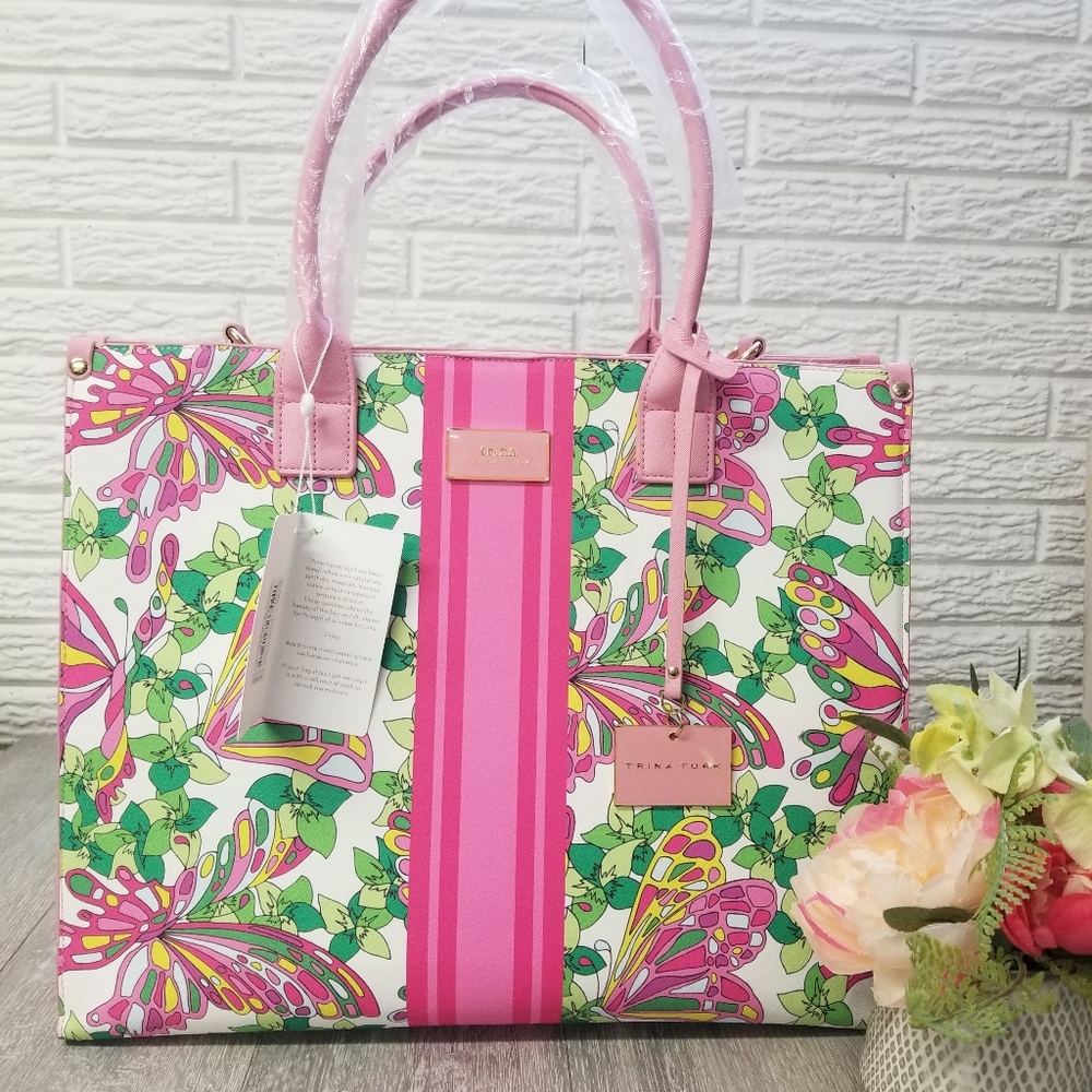 Trina Turk🦋 Butterfly Stripe Tote
